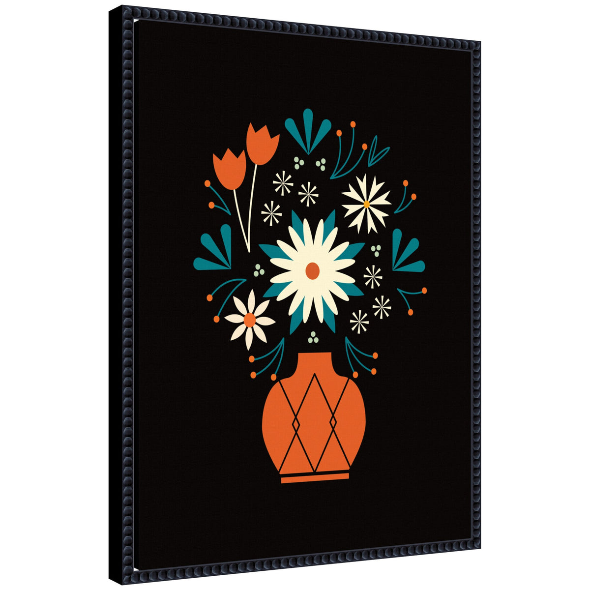 Sylvie Floral Red Vase Framed Canvas by Amber Leaders