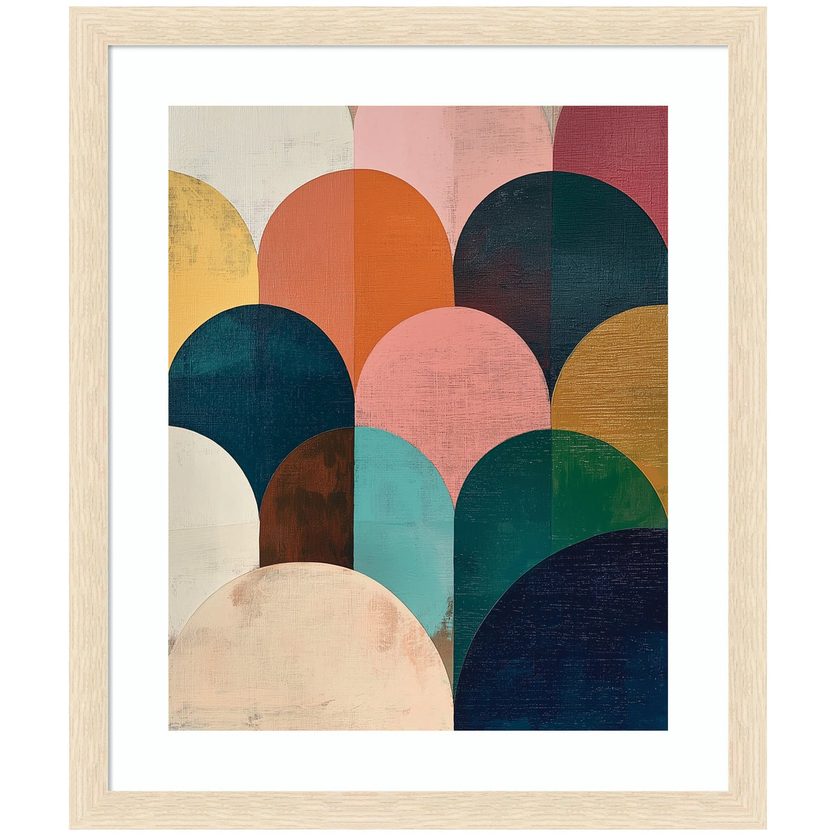 Framed Art Minimalist Geometric Abstract Jewel Tone by The Creative Bunch Studio