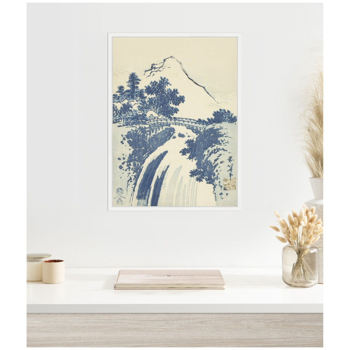 Sylvie Katsushika Hokusai Landscape with Waterfall 1831 Framed Canvas by The Art Institute of Chicago