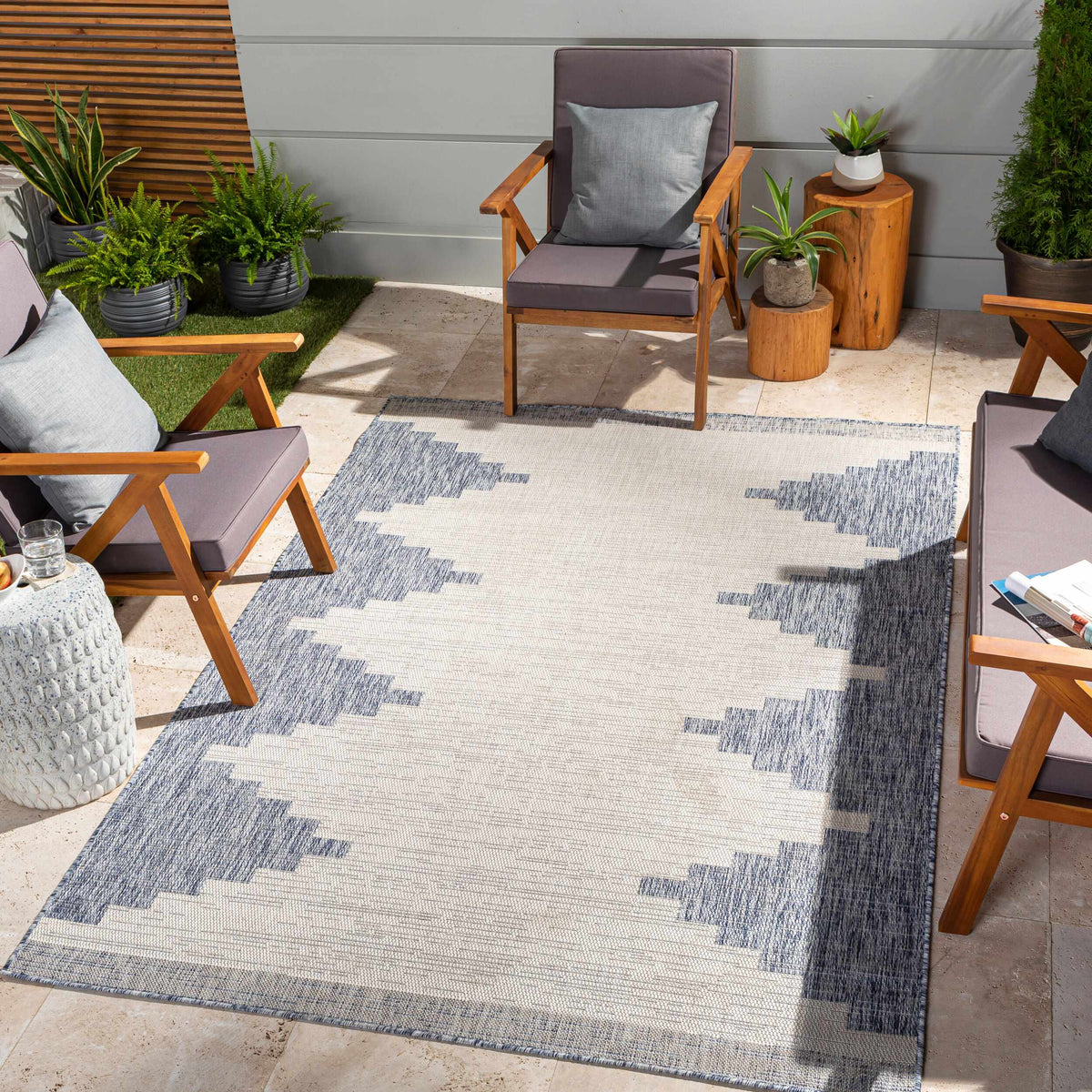 Djugun Blue Outdoor Rug
