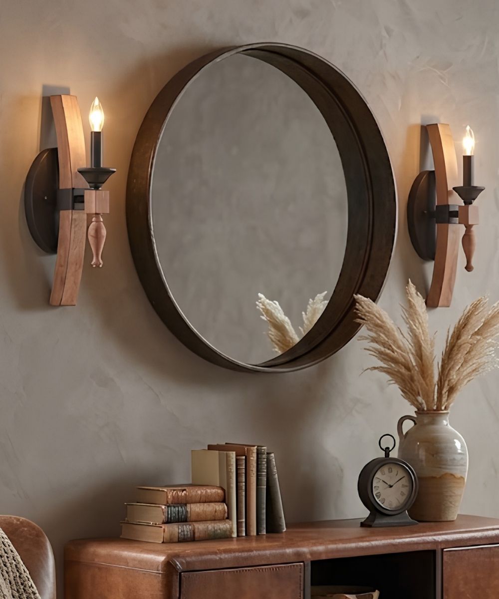 Craftmade Glenwood 1-Light Wall Sconce, Aged Bronze and Distressed Oak Finish, 5"W