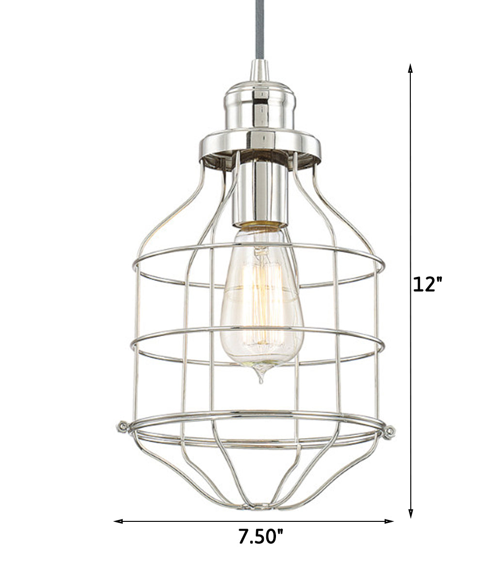 Capital Lighting Daudin 1-Light Pendant Light, Polished Nickel, 7.5"W