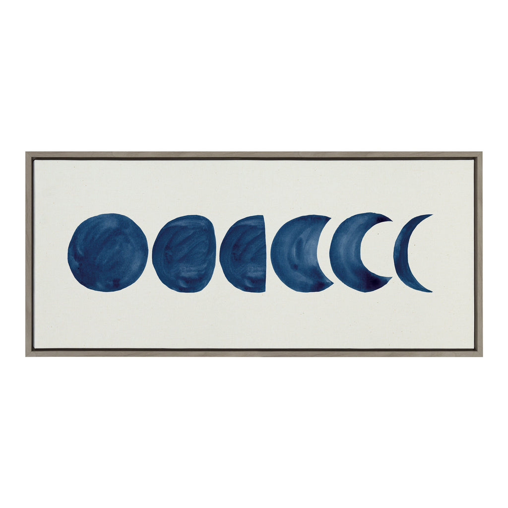 Sylvie Linear Moon Phases Framed Canvas by Teju Reval of SnazzyHues