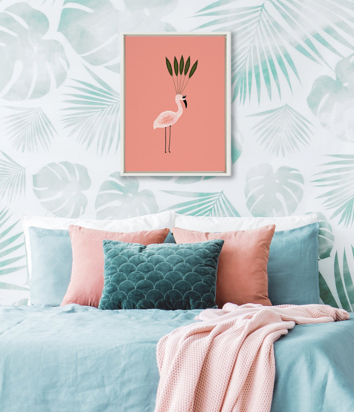 Sylvie Leaf Crown Framed Canvas by Kendra Dandy