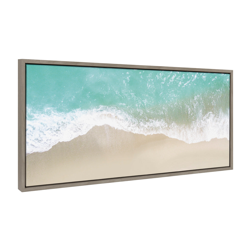 Sylvie Ocean Beach Fantasy Framed Canvas by The Creative Bunch Studio