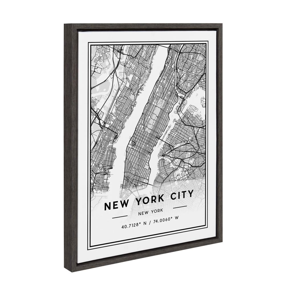 Sylvie New York City Map Framed Canvas by Jake Goossen