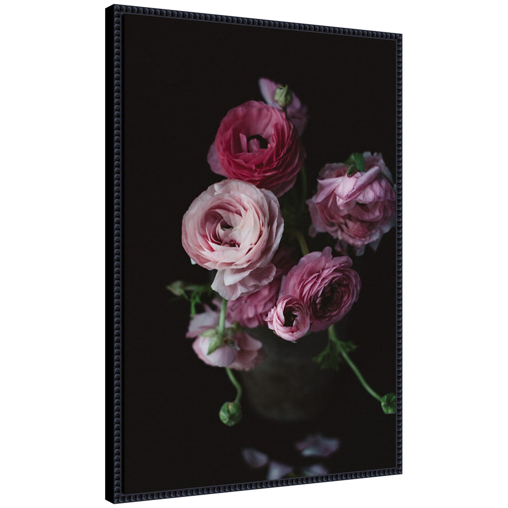 Sylvie Moody Dark Pink Floral Bouquet Framed Canvas by Kristy Campbell