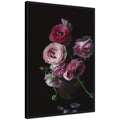 Sylvie Moody Dark Pink Floral Bouquet Framed Canvas by Kristy Campbell