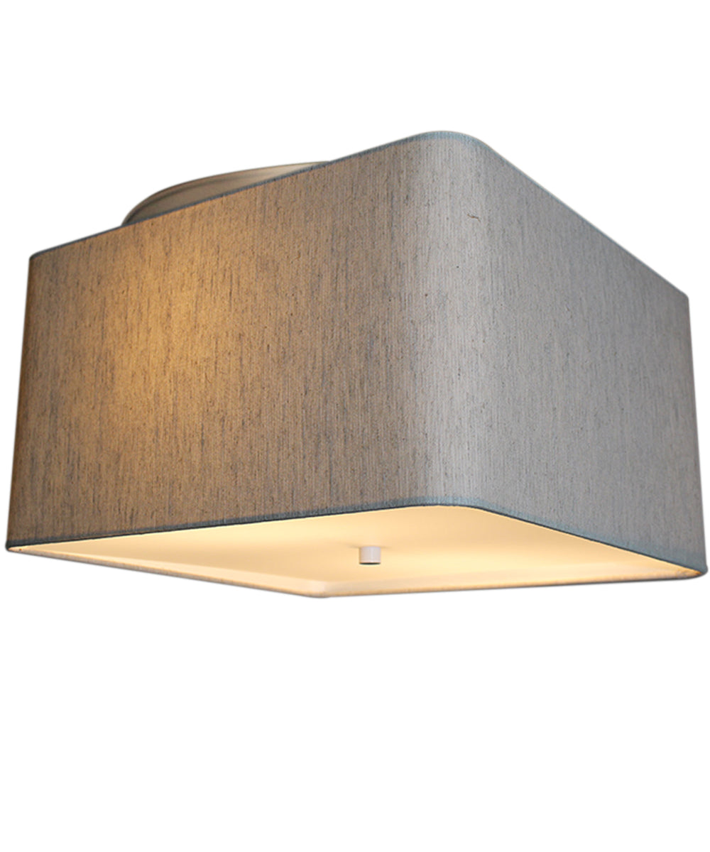 Home Concept Moderne Flush Mount Conversion Kit 14"w Rounded Corner Square Oatmeal Drum Shade