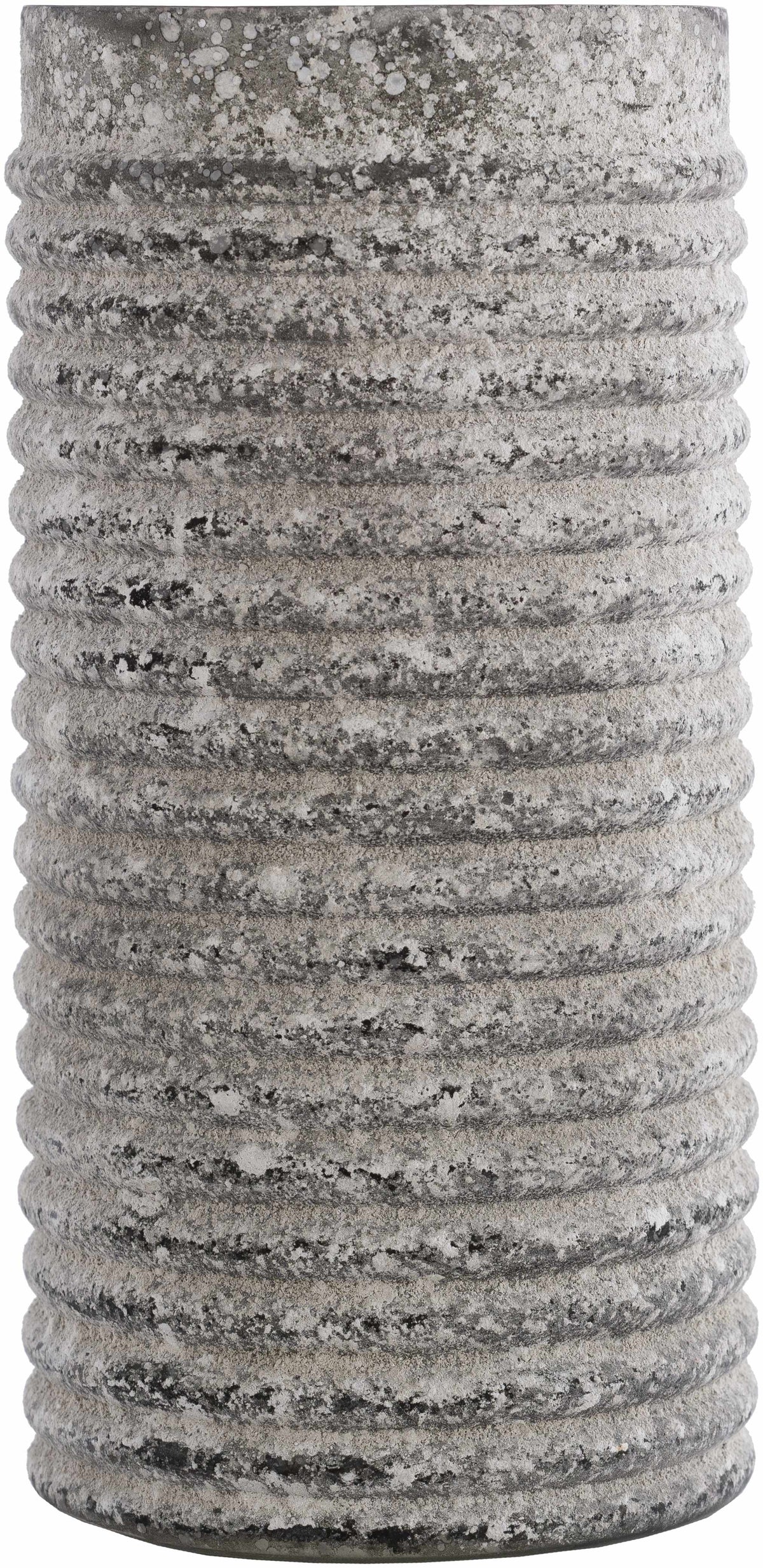 Polopina Gray Textured Cylindrical Glass Decor