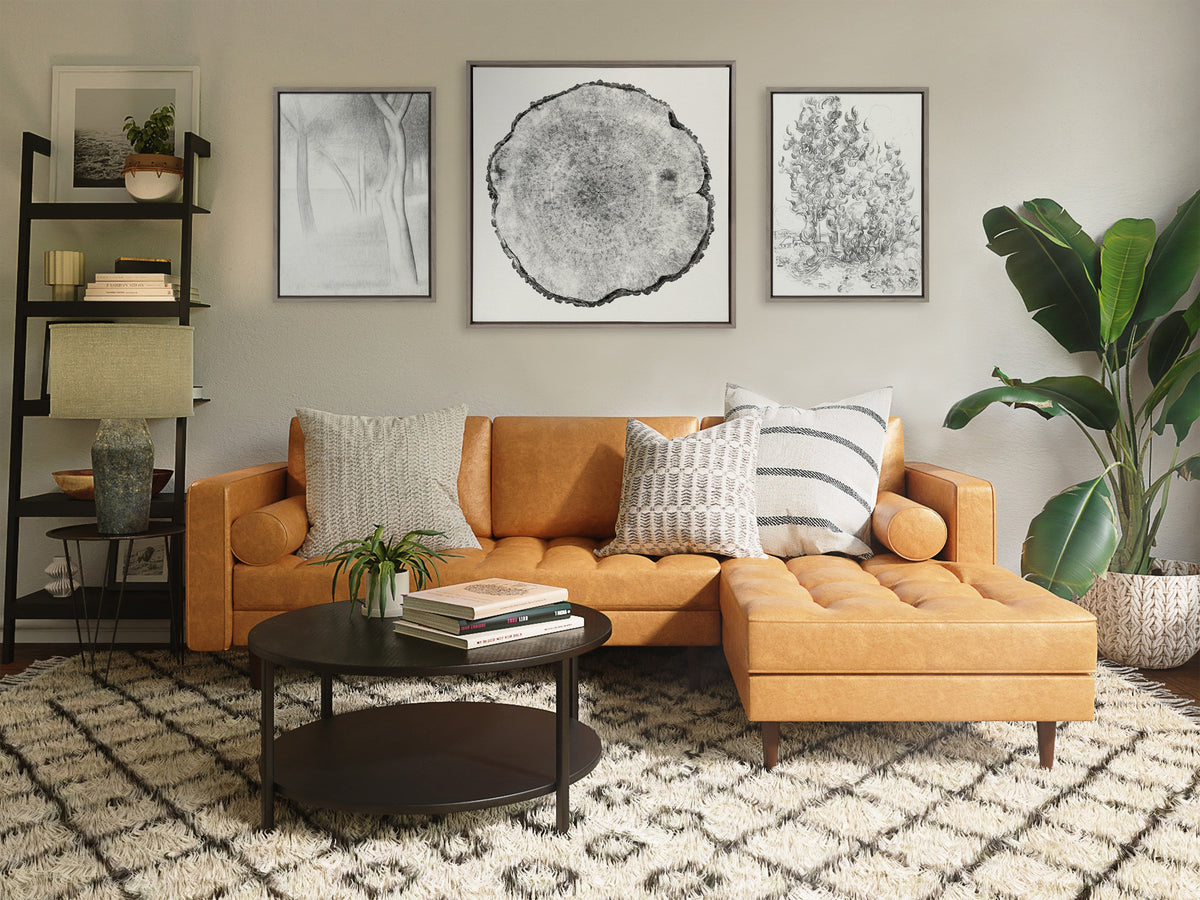 Sylvie Tree Rings Linen Framed Canvas by Emiko and Mark Franzen of F2Images