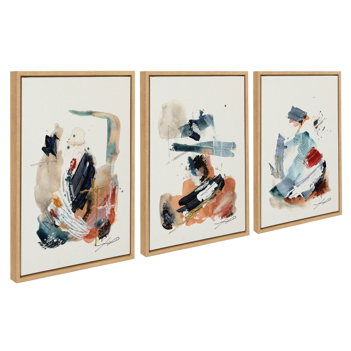 Sylvie By The Fireplace Series Framed Canvas Art Set of 3 by Xizhou Xie