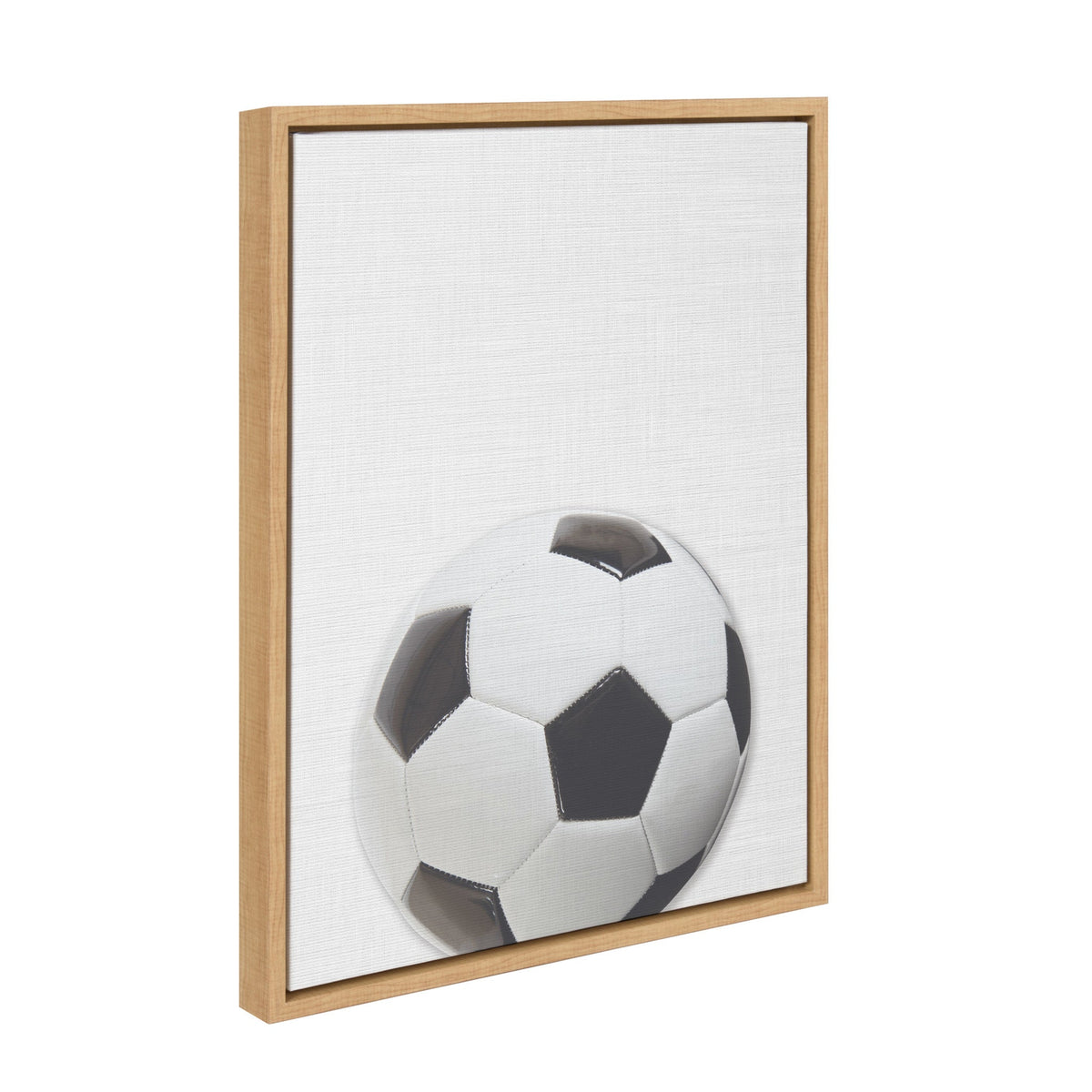 Sylvie Color Soccer Ball Portrait Framed Canvas, Natural 18x24