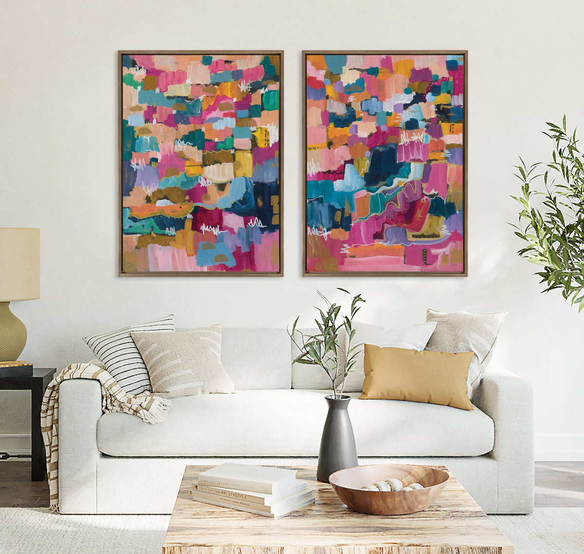 Sylvie Applause Framed Canvas Set of 2 by Leah Nadeau