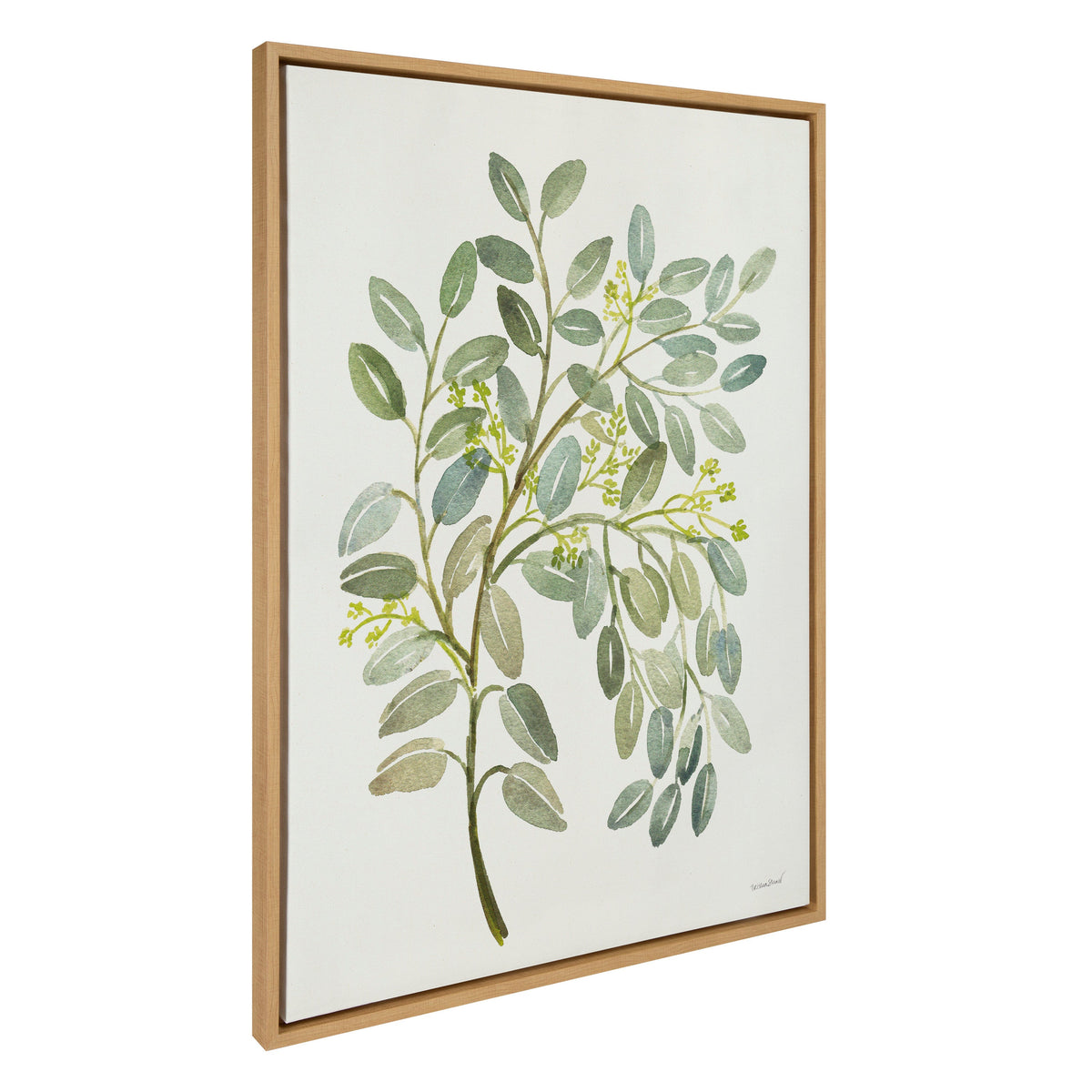 Sylvie Pale Leaves Framed Canvas by Patricia Shaw