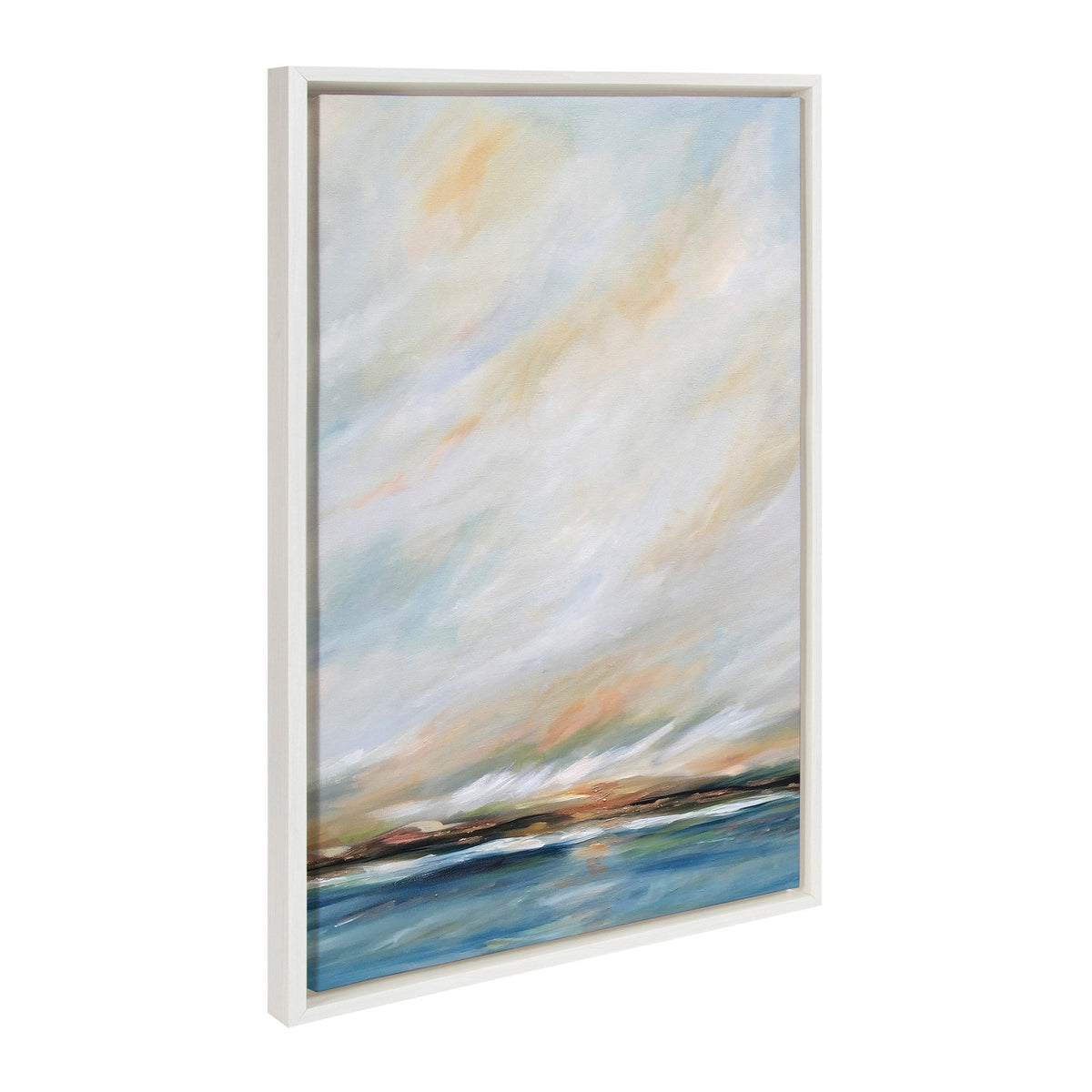 Sylvie Sunday Morning, Tranquility and Clouds Framed Canvas Art Set of 3 by Mary Sparrow