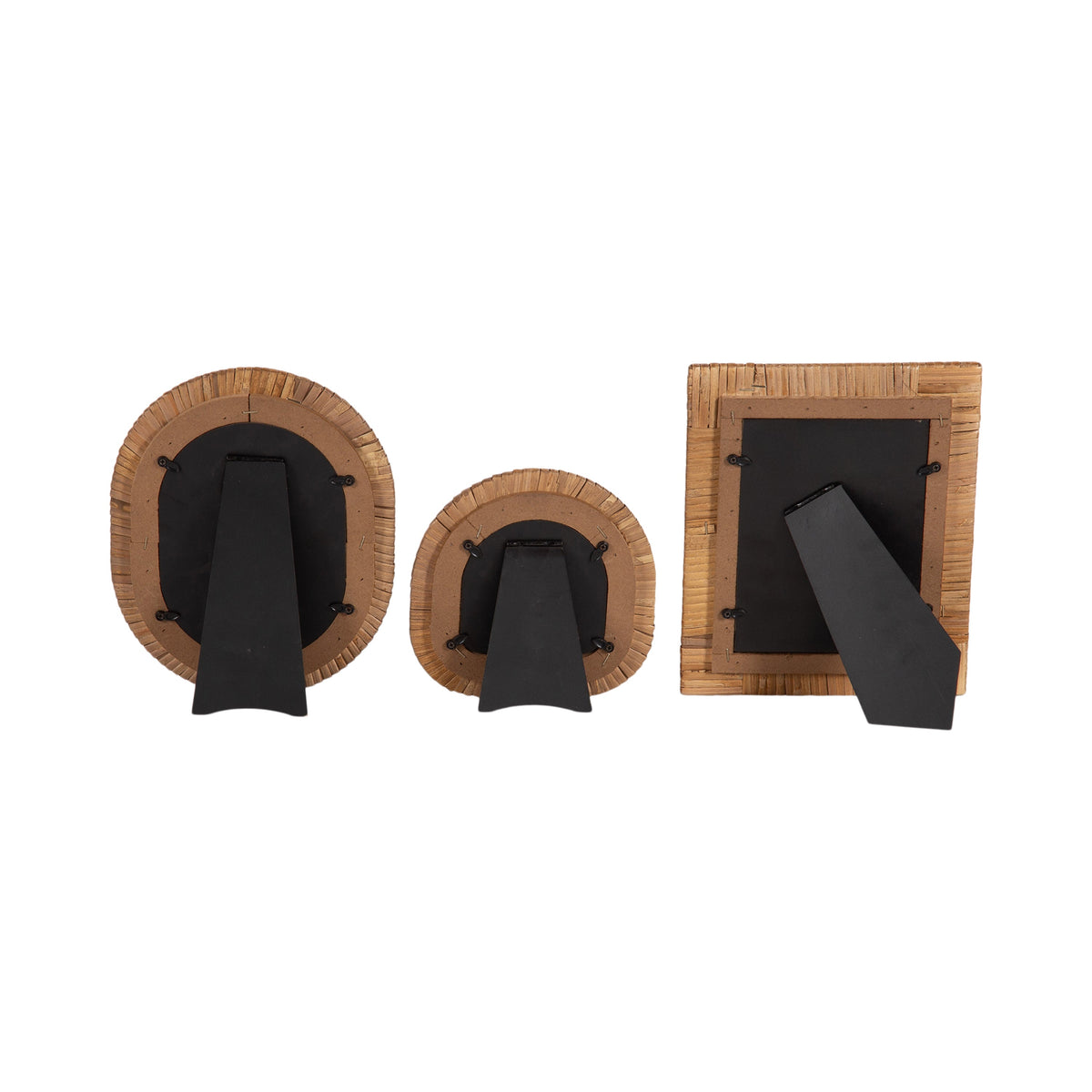 Rahfy Rattan Tabletop Picture Frames, Set of 3