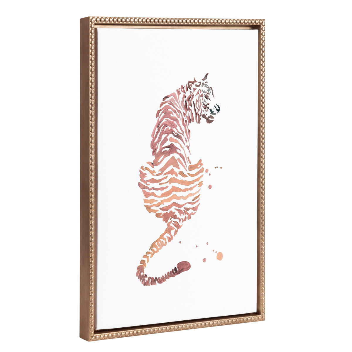 Sylvie Beaded Boho Tiger Framed Canvas by Viola Kreczmer