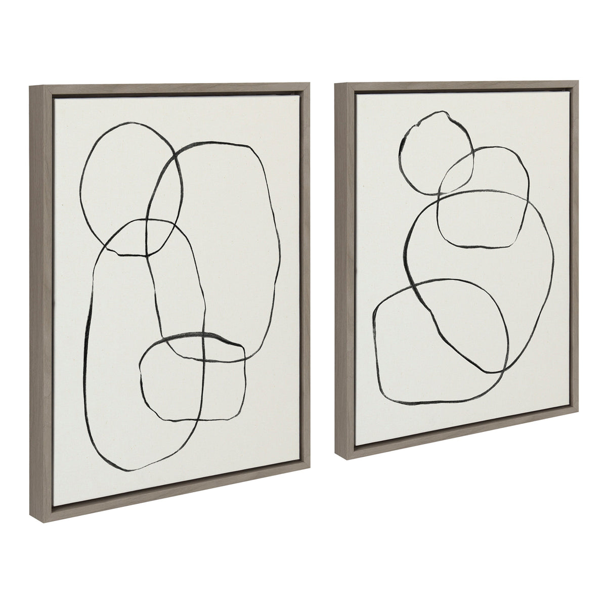 Sylvie Going in Circles Framed Textured Canvas Set of 2 by Teju Reval of SnazzyHues
