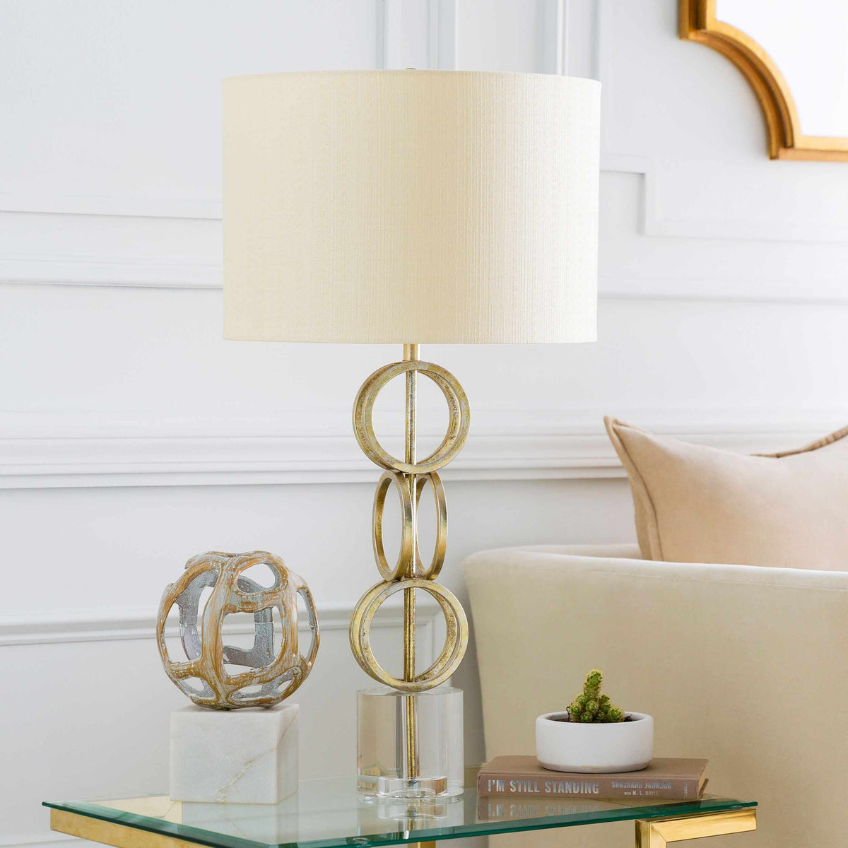 Zell Gold Crystal Table Lamp