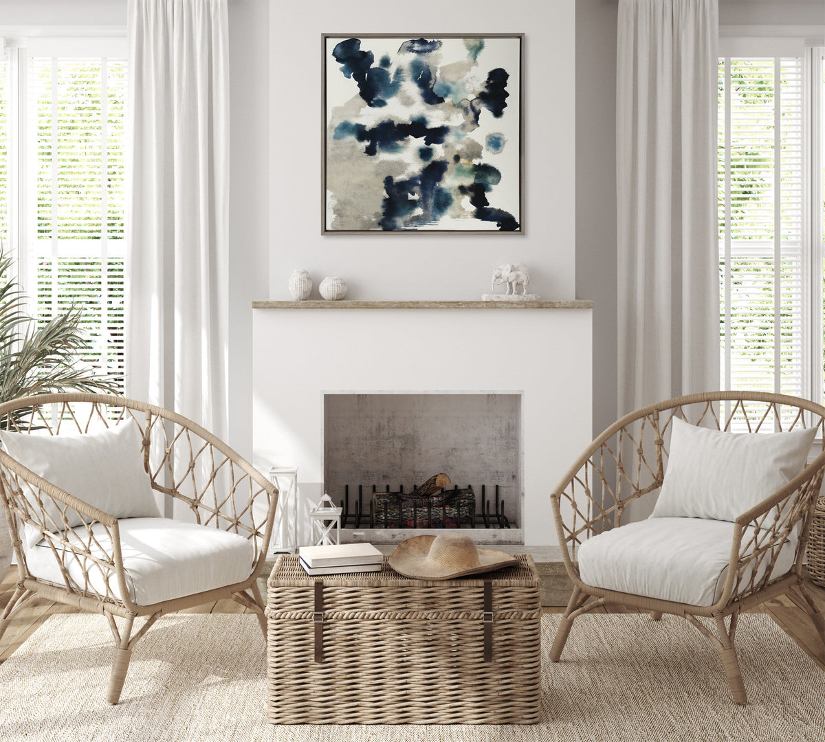 Sylvie Gilded Watercolor Framed Canvas by Amy Lighthall