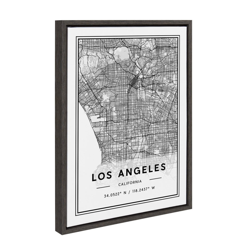 Sylvie Los Angeles Modern Map Framed Canvas by Jake Goossen