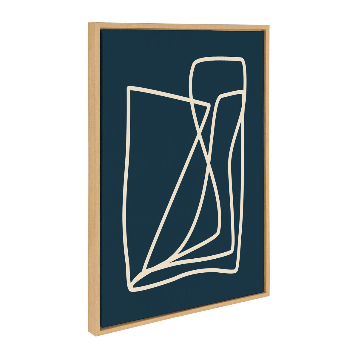 Sylvie Abstract Lines in Blue Framed Canvas by Apricot and Birch