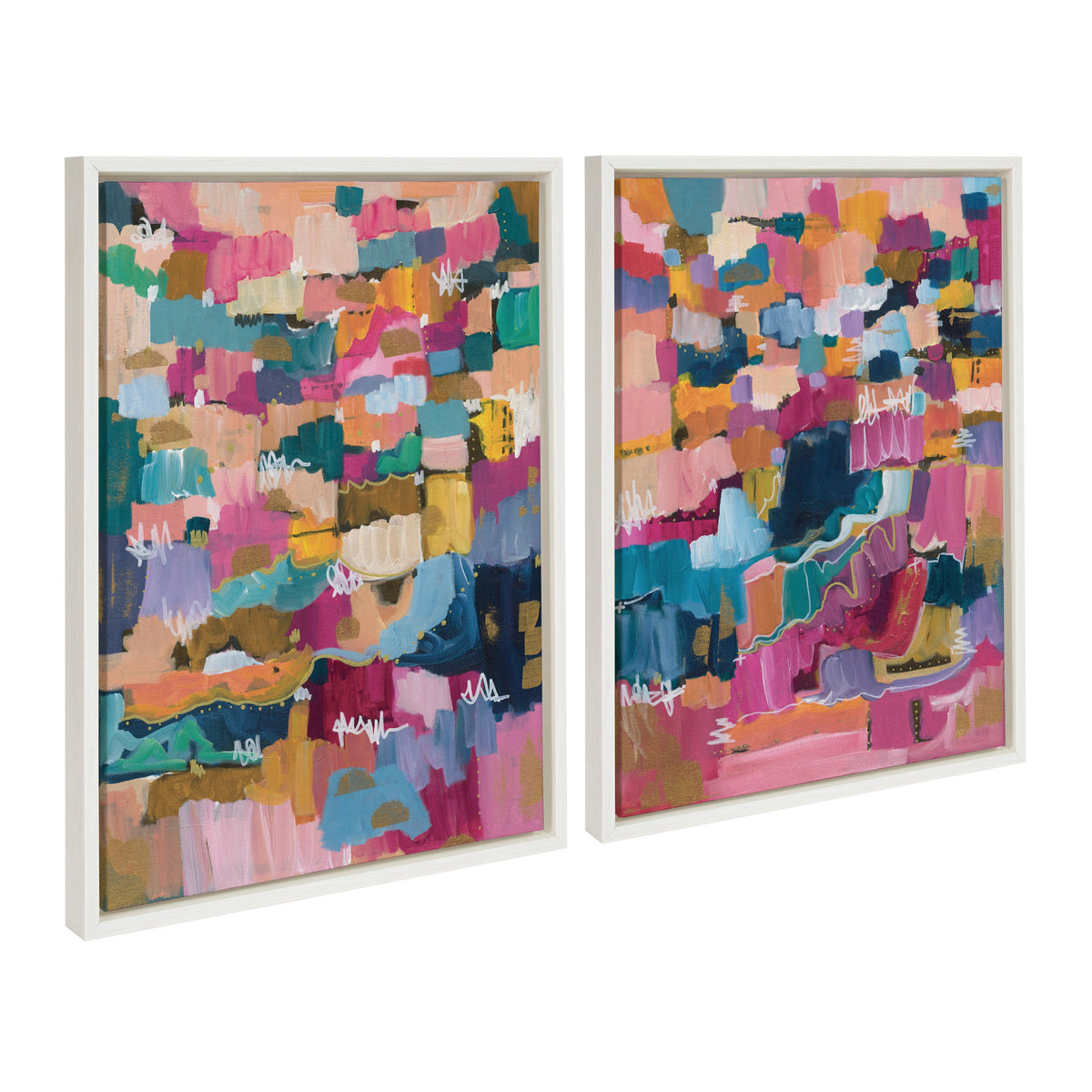 Sylvie Applause Framed Canvas Set of 2 by Leah Nadeau