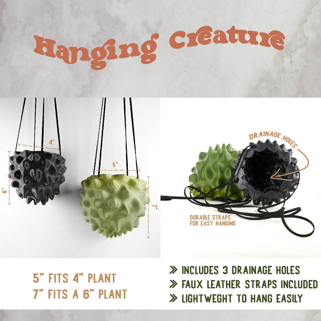 The Creature Orb Hanging Planter Pot With Drainage