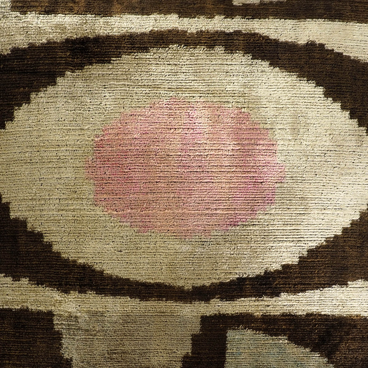 Eye of Ra 2 Silk Velvet Ikat Throw Pillow Cover, 24 x 24