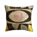 Eye of Ra 2 Silk Velvet Ikat Pillow Cover, 20 x 20