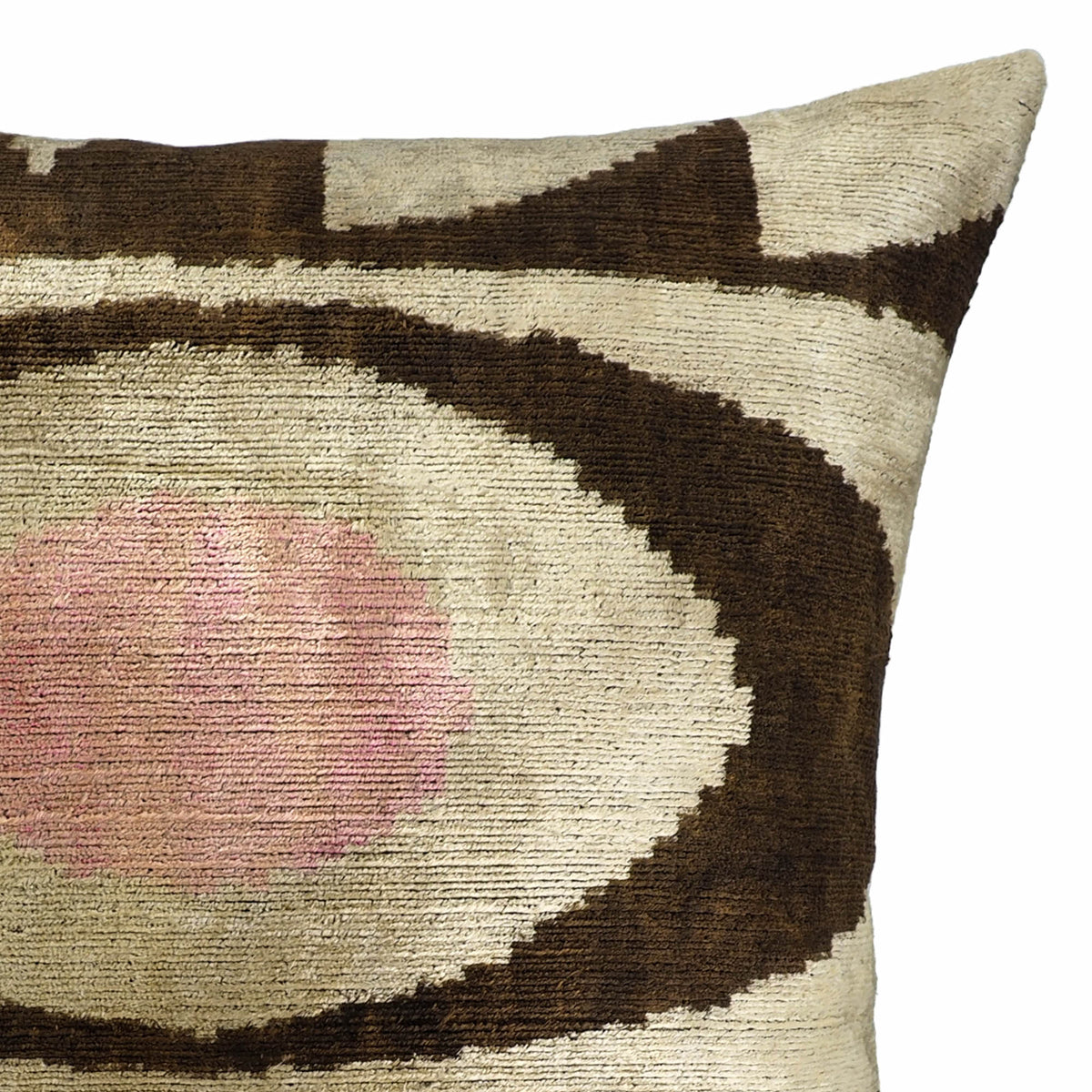 Eye of Ra 2 Silk Velvet Ikat Pillow Cover, 20 x 20