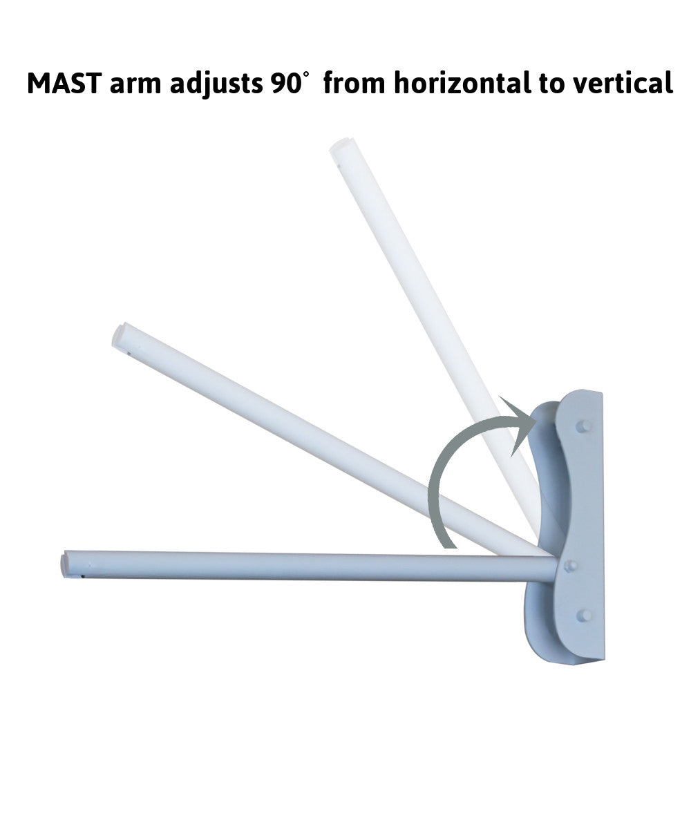 Home Concept MAST Plug-In Wall-Mount Pendant Light, 2-Light White Cord/Arm with Diffuser, White Linen Shade 18x18x10