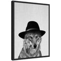 Sylvie Minimalist Wolf Woody Hutson Framed Canvas by Simon Te of Tai Prints