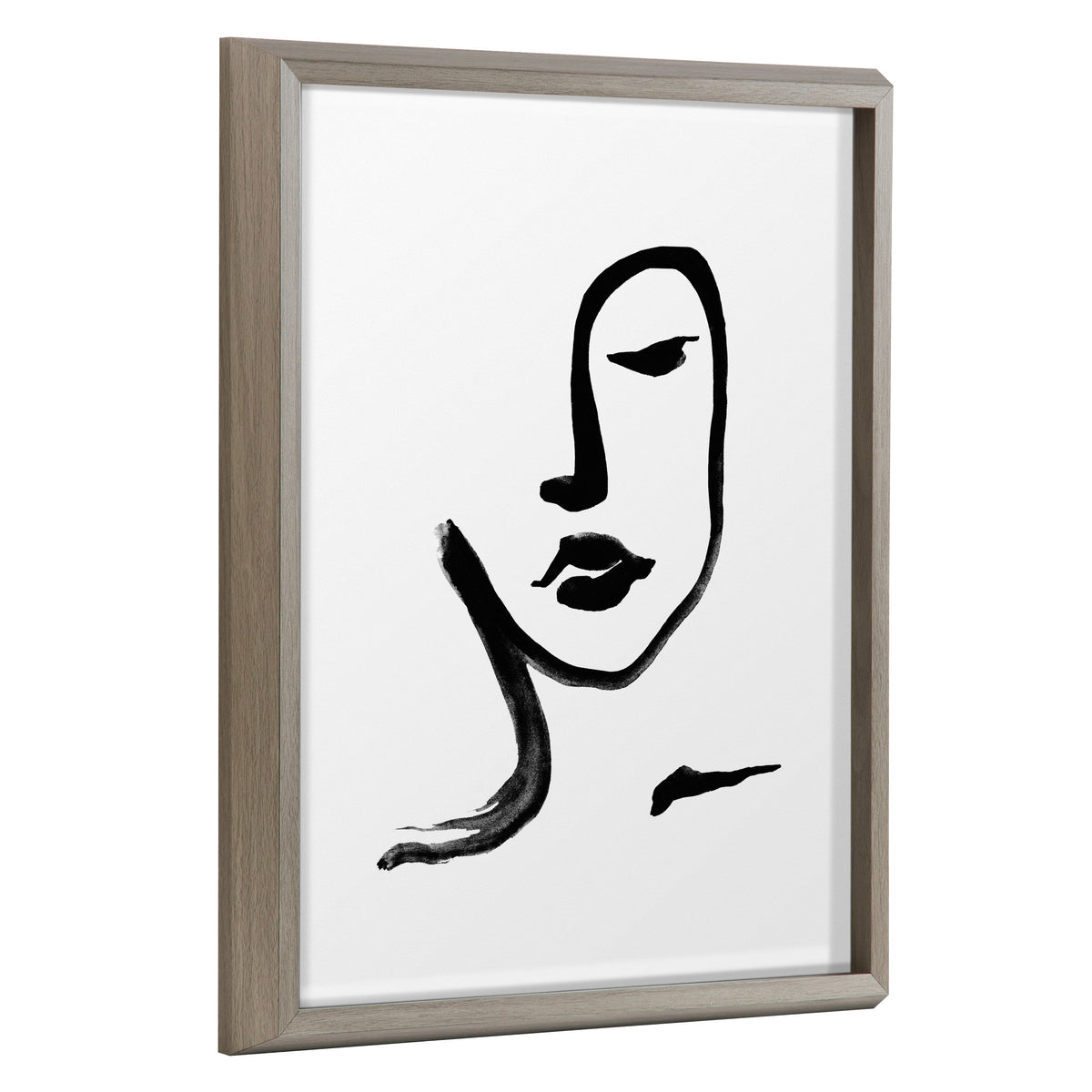 Blake Face Line Print Framed Printed Glass by Viola Kreczmer