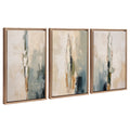 Sylvie Abstract Tall Cactus Muted Colors Framed Canvas Art Set of 3 by The Creative Bunch Studio