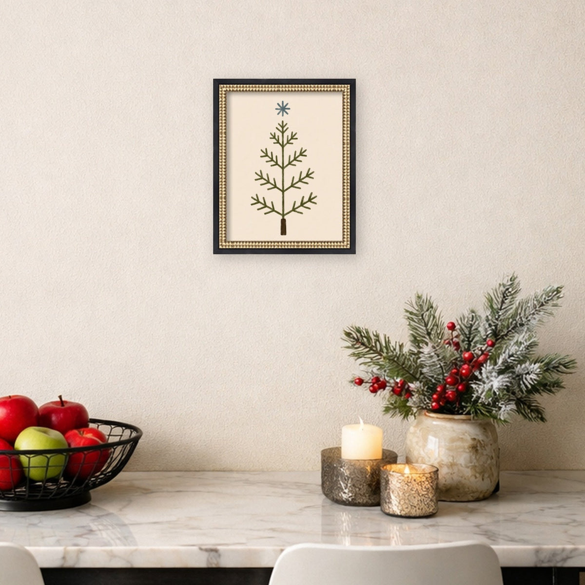 Scandinavian Tree by Laura Moss Framed Mounted Canvas Wall Art Print