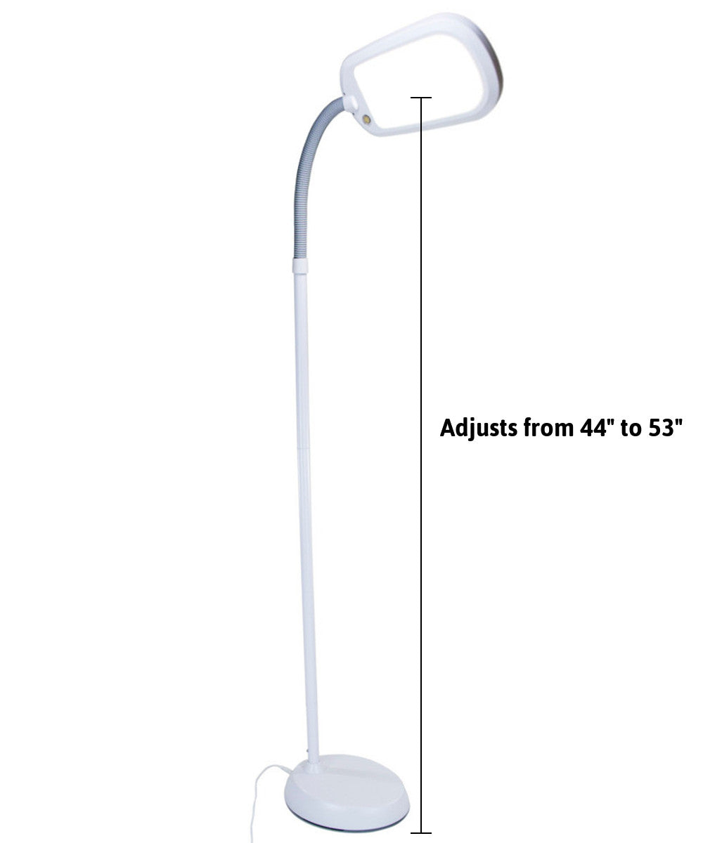 Bright Reader Full Spectrum LED Floor Lamp, Slim Design, Natural Daylight, Grey, 63"H