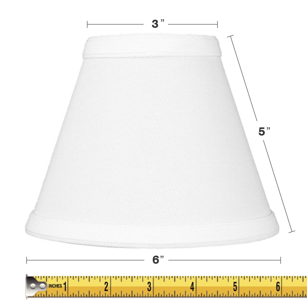Home Concept Set of 6 Chandelier White Linen Clip-On Lamp Shade - 6"W x 5" Slant Height