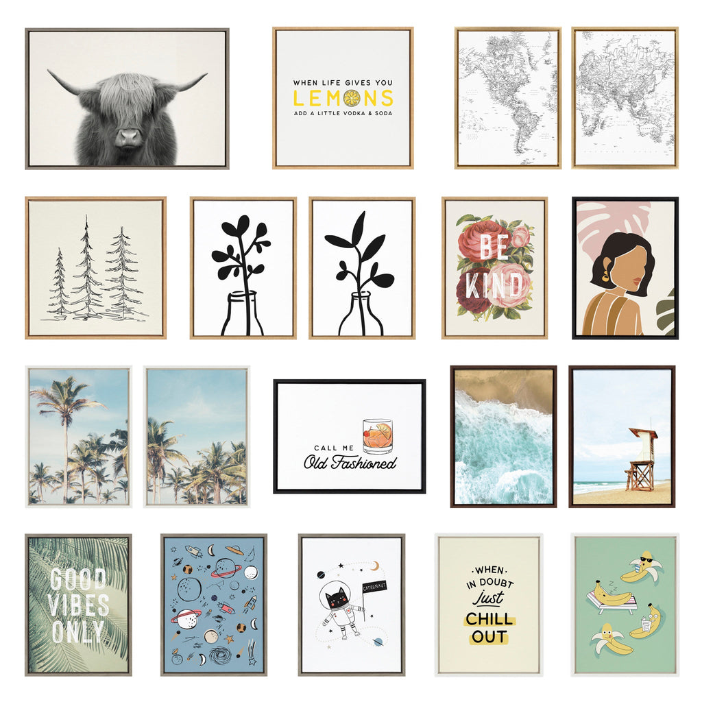 Sylvie Forest On A Foggy Day Black and White Framed Canvas Set of 2 by The Creative Bunch Studio