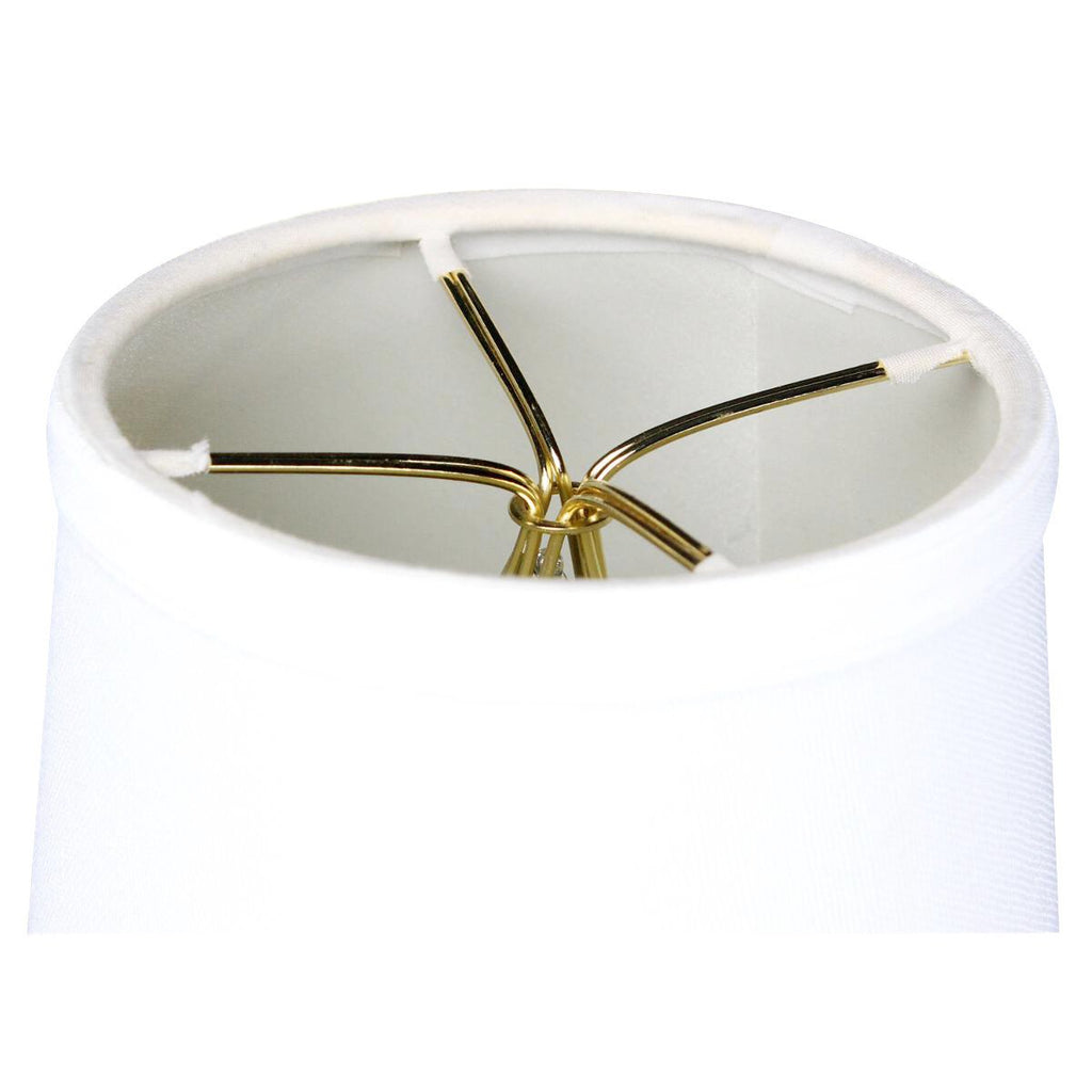 Home Concept Set of 6 White Linen Drum Chandelier Clip-On Lamp Shade - 6"W x 5" Slant Height