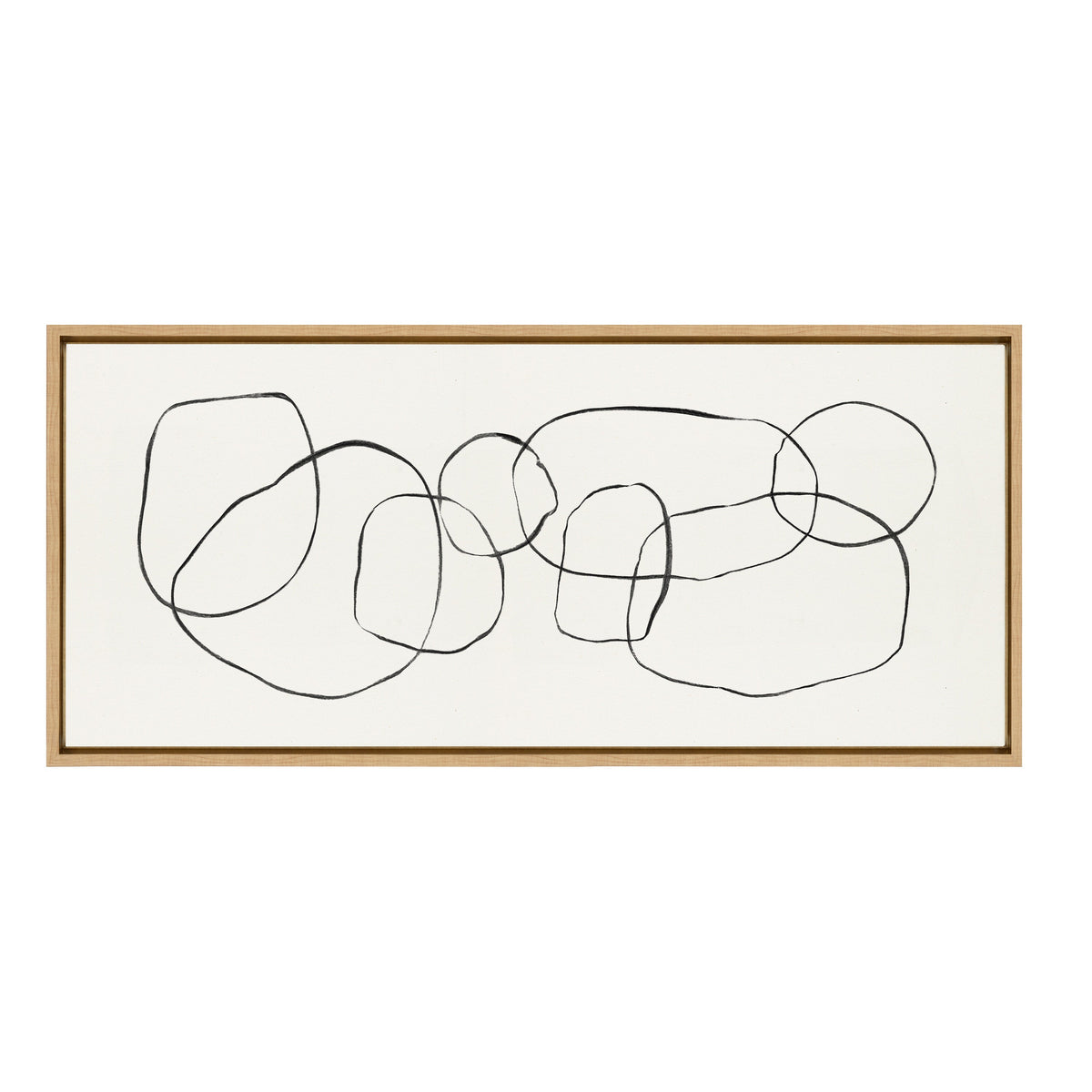 Sylvie Dancing Circles Framed Canvas by Teju Reval of SnazzyHues