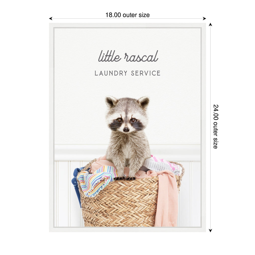 Sylvie Raccoon Little Rascal Laundry Service Framed Canvas by Amy Peterson