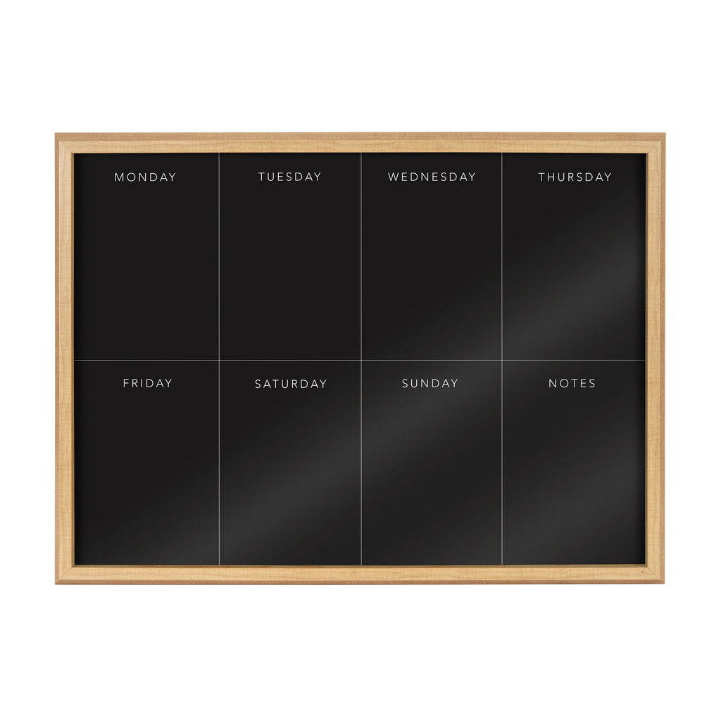 Blake This Week Black Framed Glass Dry-Erase Weekly Planner by The Creative Bunch Studio