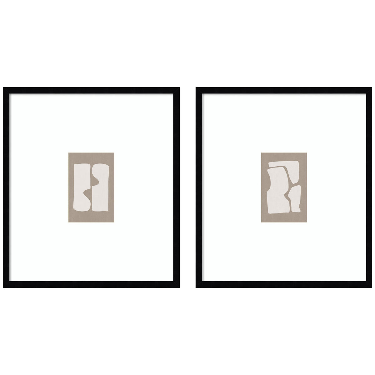 Organic Figures 01 & 02 2 Piece Framed Wall Art Print Set by Gabrielly Guedes