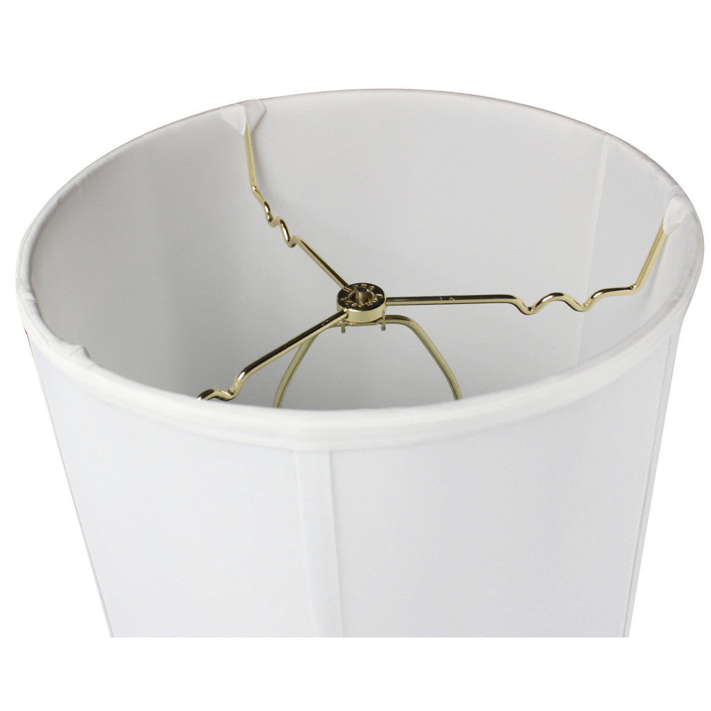 Home Concept White Shantung Fabric Drum Lamp Shade - 12" Top x 14" Bottom x 15" Slant Height