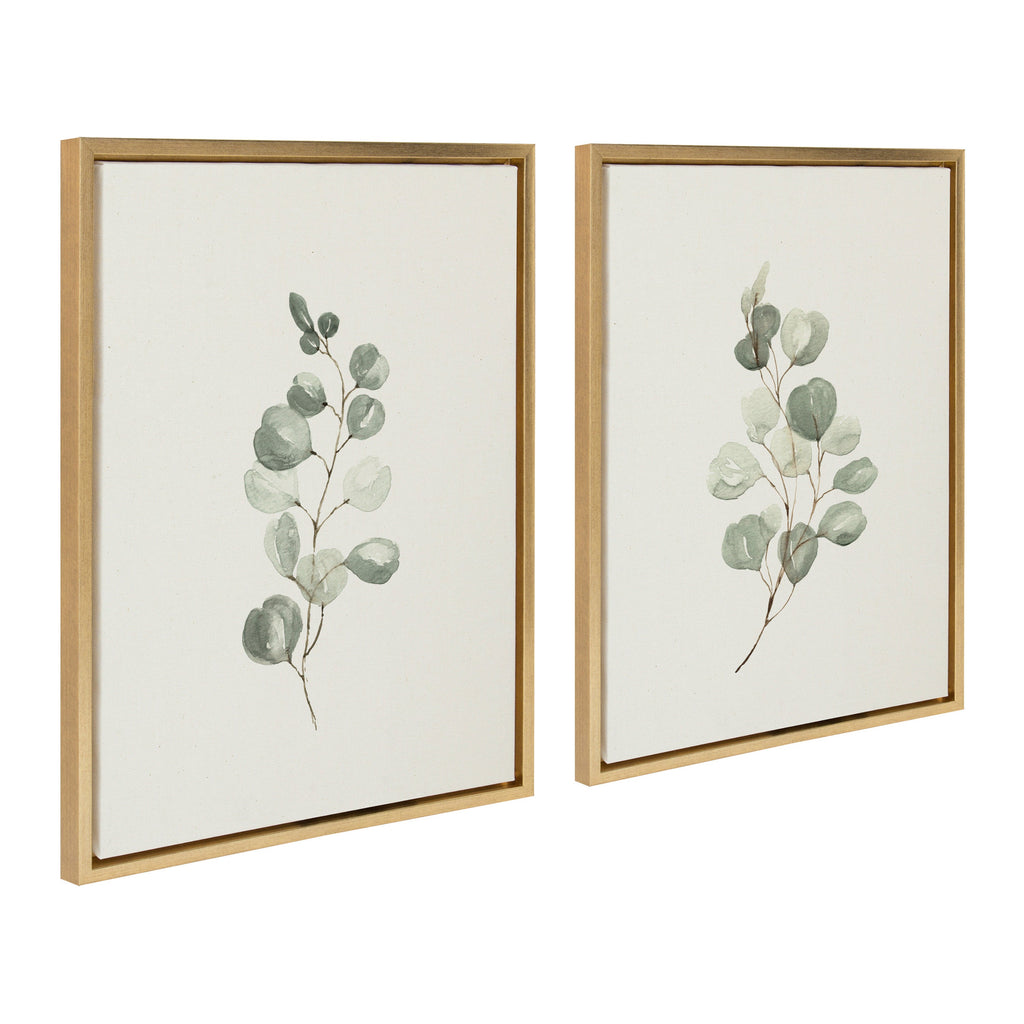 Sylvie Eucalyptus Framed Canvas Set of 2 by Maja Mitrovic of Makes My Day Happy
