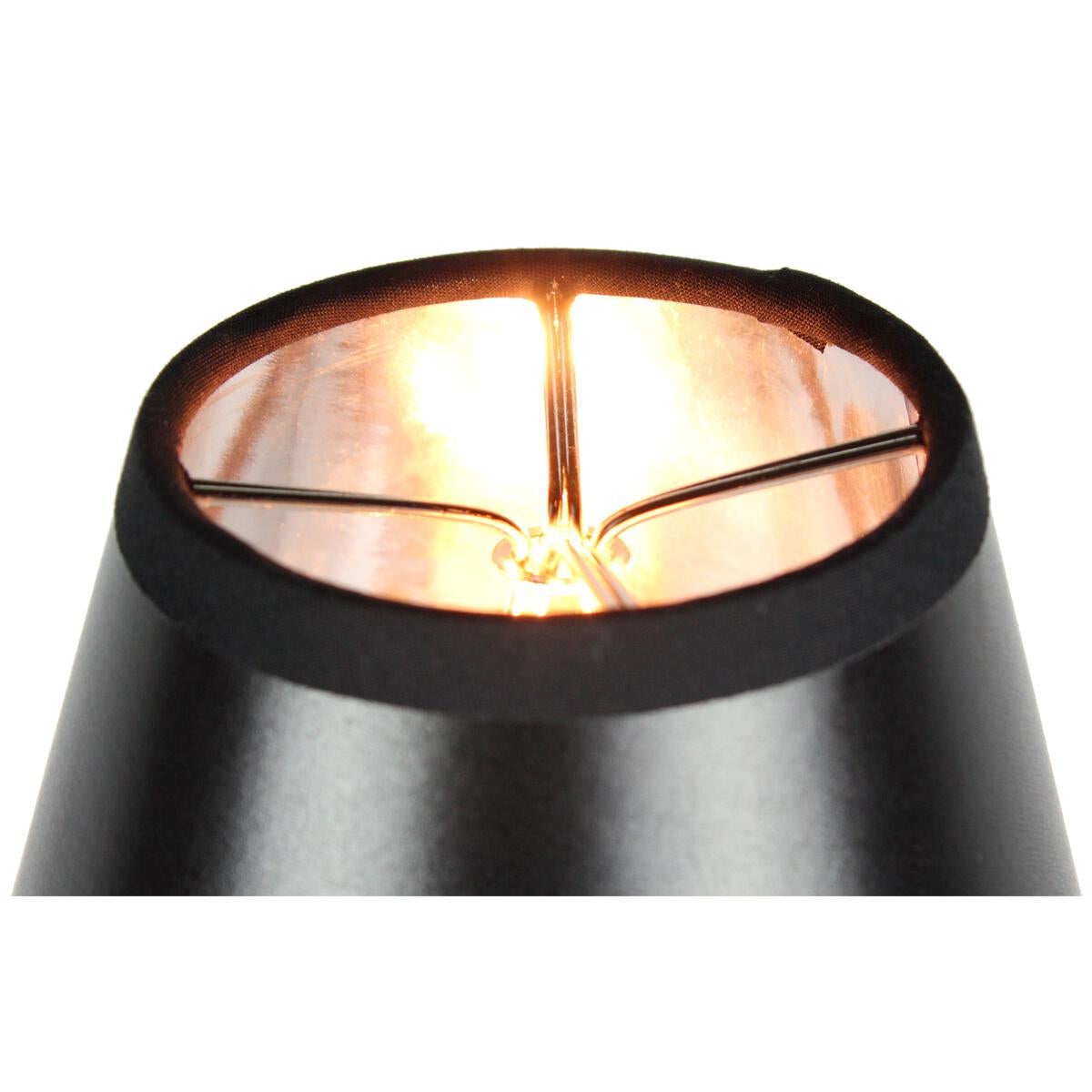Home Concept Set of 6 Black Parchment Silver-Lined Chandelier Lamp Shade - 5"W x 4" Slant Height