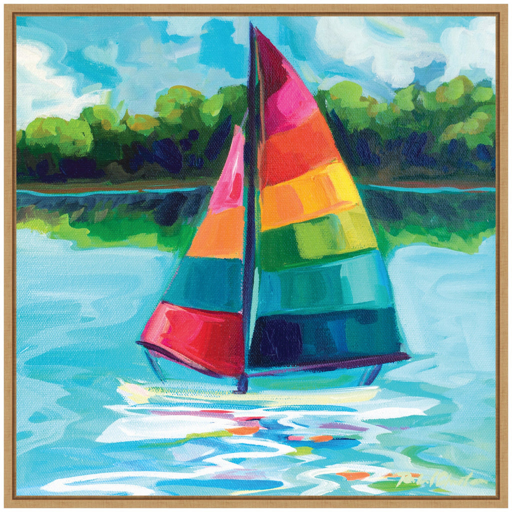 Sylvie Sunday Sailing Framed Canvas by Rachel Christopoulos