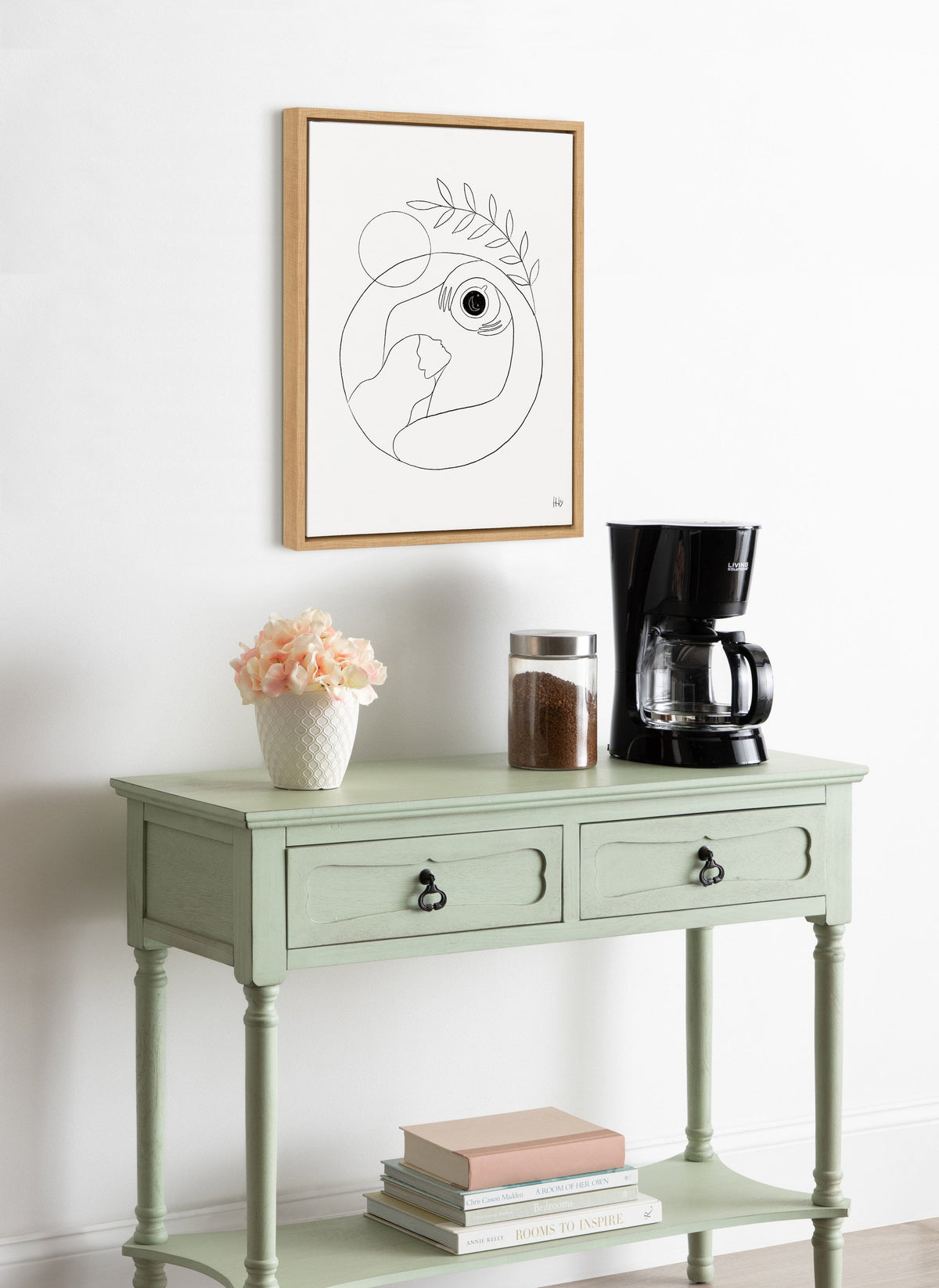 Sylvie Morning Coffee Hug Framed Canvas by Maggie Stephenson